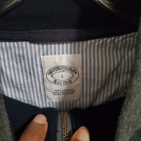 Brooks Brother's Mens Cotton Blend Half-Zip Sweater Gray Size Large - Picture 3 of 4